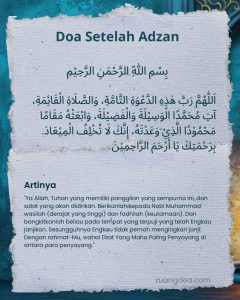 Doa Setelah Adzan