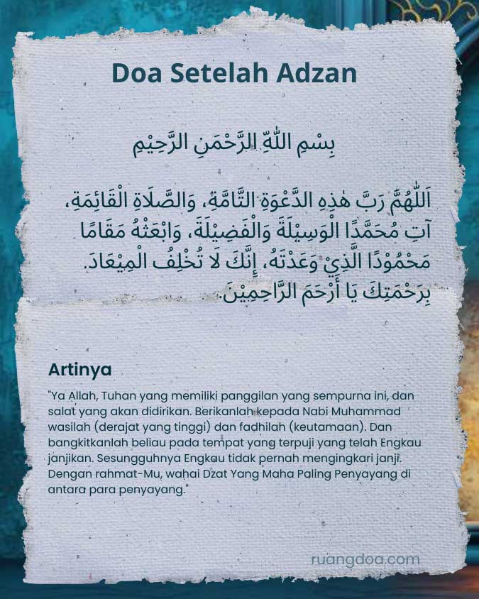 Doa Setelah Adzan
